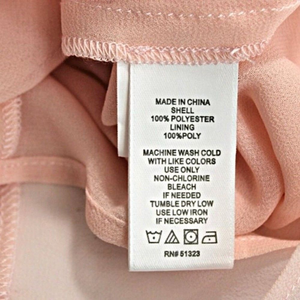 Top High Collar Ruffled Short Flutter Sleeves Keyhole Button Closure Pink Medium - Picture 6 of 6